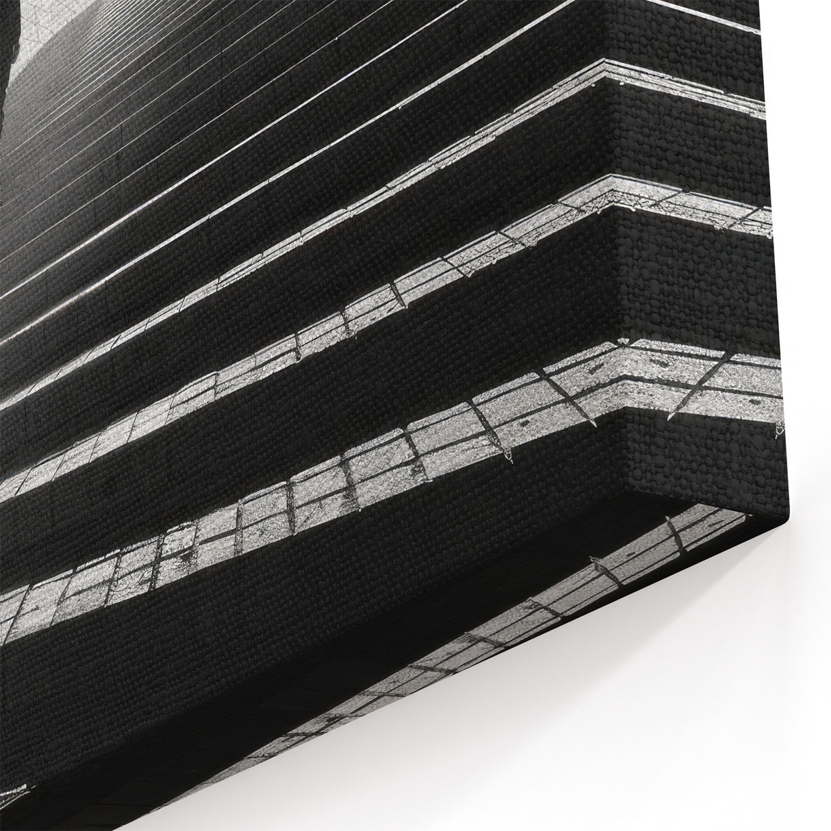 Shadowy Stairway Tunnel Art - Modern Minimalist Architectural Decor