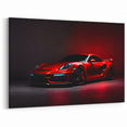 Sleek Red Sports Car Wall Art - Modern Porsche Supercar Canvas Print