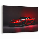 Sleek Red Sports Car Wall Art - Modern Porsche Supercar Canvas Print