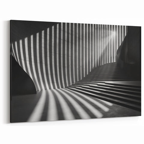 Striped Light Tunnel Art - Modern Architectural Wall Decor