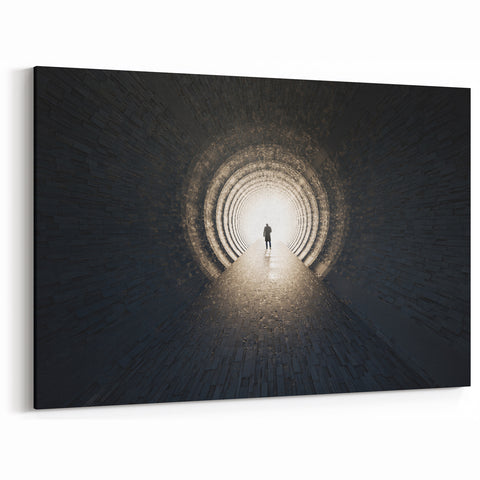 Light at the End Tunnel Art - Inspirational Modern Wall Decor