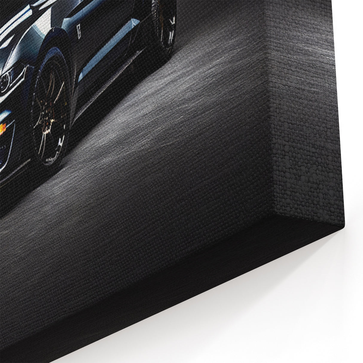 Sleek Black Sports Car Wall Art - Exotic Supercar Canvas Decor