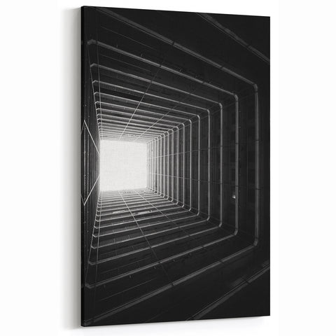 Abstract Vertical Tunnel Art - Geometric Modern Architectural Decor