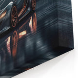 Sleek Black Supercar in Showroom - Luxury Sports Car Wall Art