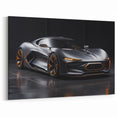 Sleek Matte Black Supercar Wall Art - Modern Sports Car Canvas Print