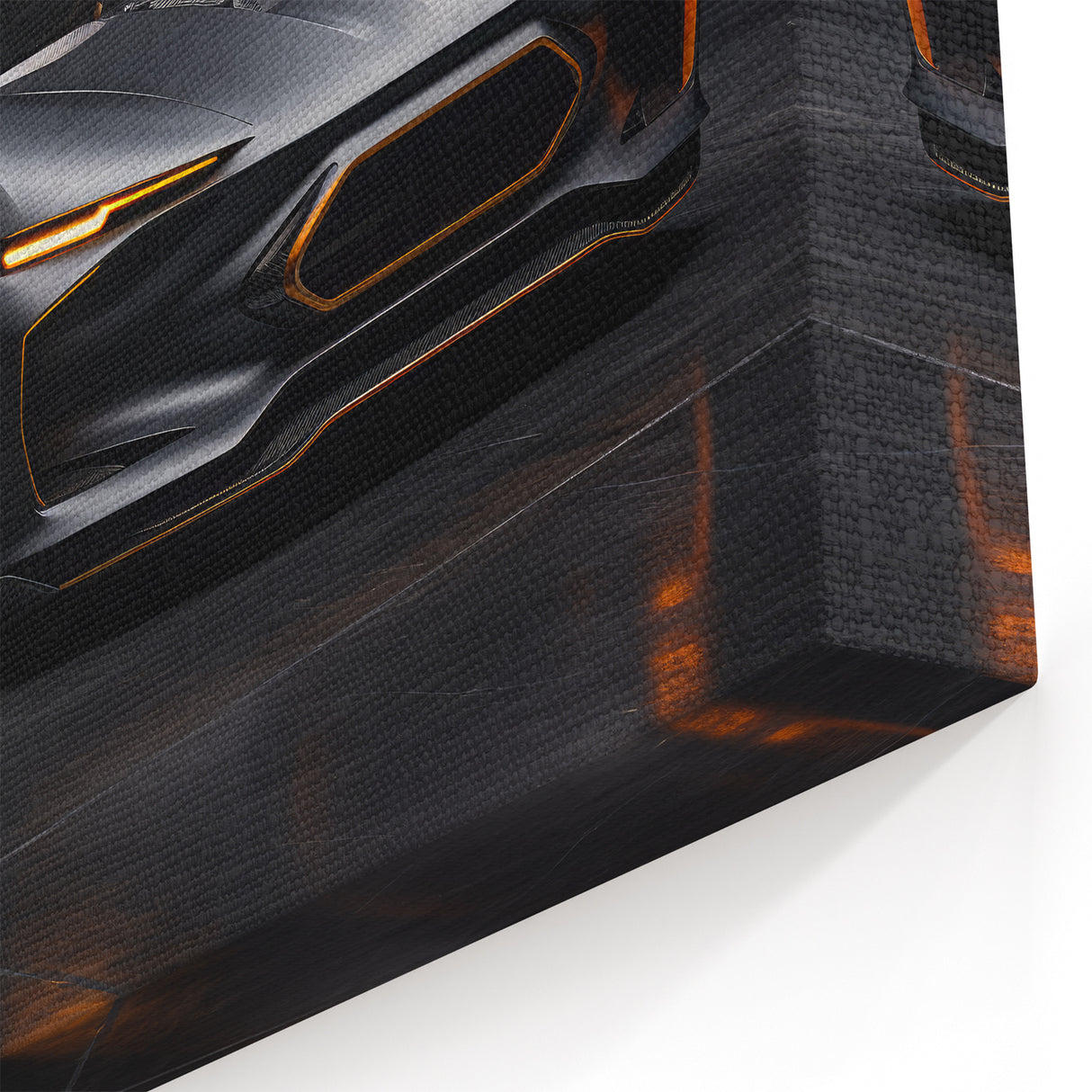 Sleek Matte Black Supercar Wall Art - Modern Sports Car Canvas Print