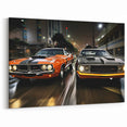 Vintage Muscle Cars Racing Wall Art - Dynamic Dual Supercar Print