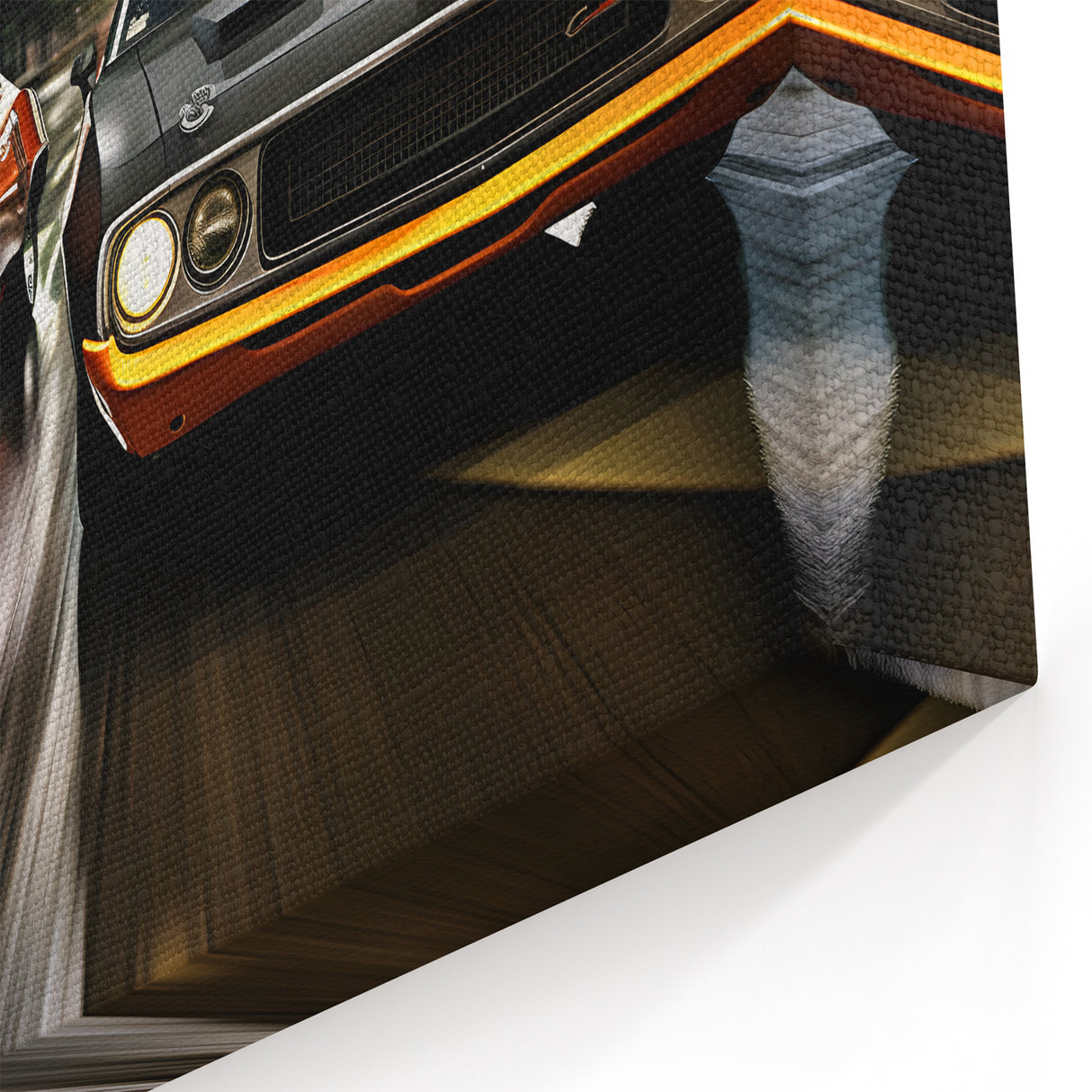 Vintage Muscle Cars Racing Wall Art - Dynamic Dual Supercar Print