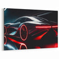 Futuristic Red and Black Supercar Wall Art - Sleek Automotive Print