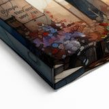 Charming Floral Street Scene Art - Colorful European Cityscape Canvas
