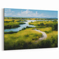 Path Through Lush Marshland - Scenic Swamp and Marsh Canvas Prints