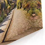 Charming English Village Street Scene Art - Quaint Countryside Canvas