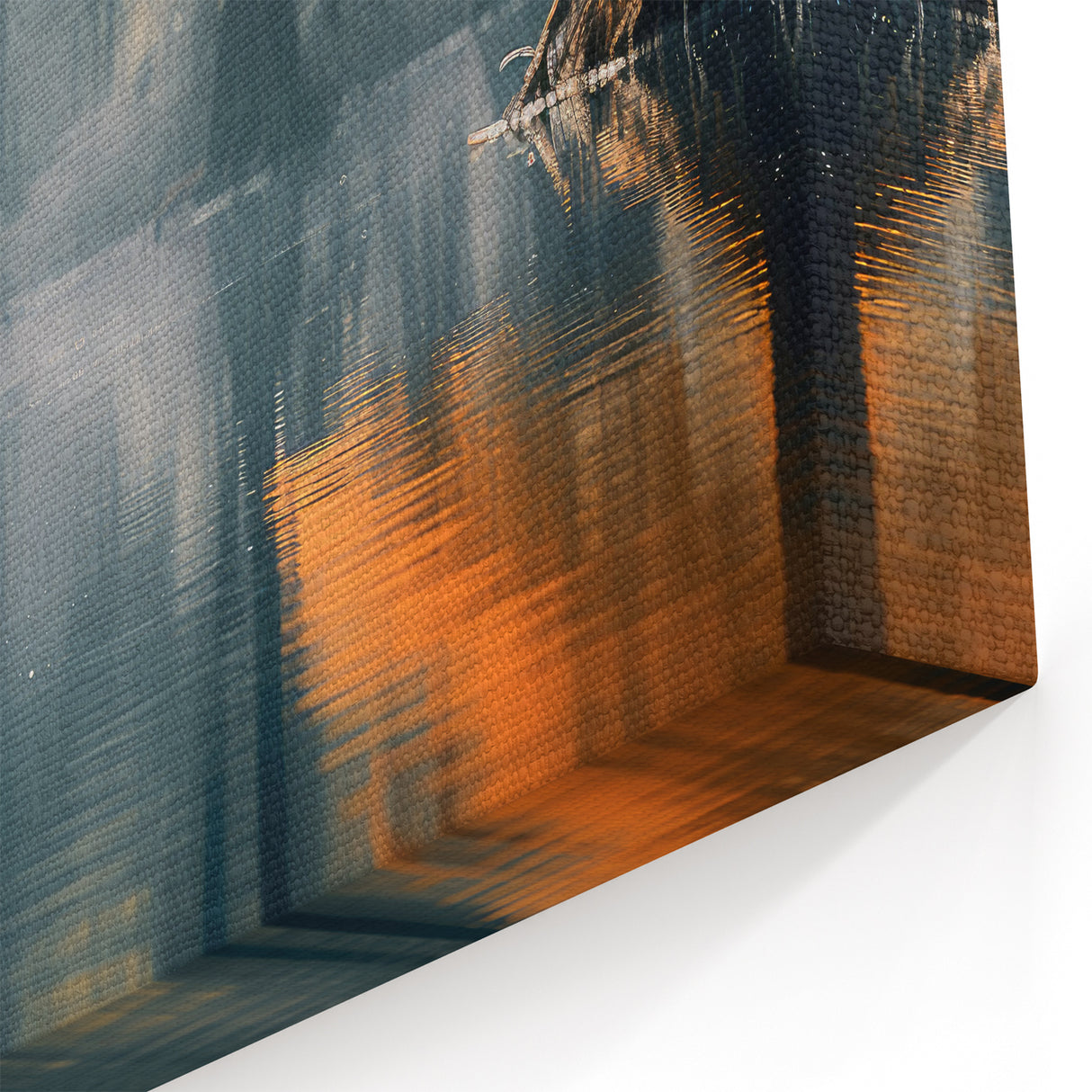 Majestic Heron in Swamp - Scenic Marsh and Swamp Canvas Prints