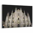 Illuminated Gothic Cathedral Wall Art – Majestic Nighttime Print