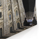 Illuminated Gothic Cathedral Wall Art – Majestic Nighttime Print