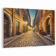 Urban Street Scene Art Print - Golden Hour Cityscape Canvas Wall Art