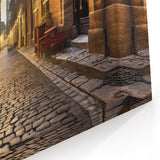 Urban Street Scene Art Print - Golden Hour Cityscape Canvas Wall Art