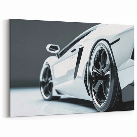 Sleek Sports Car Wall Art - Black and White Supercar Canvas Decor