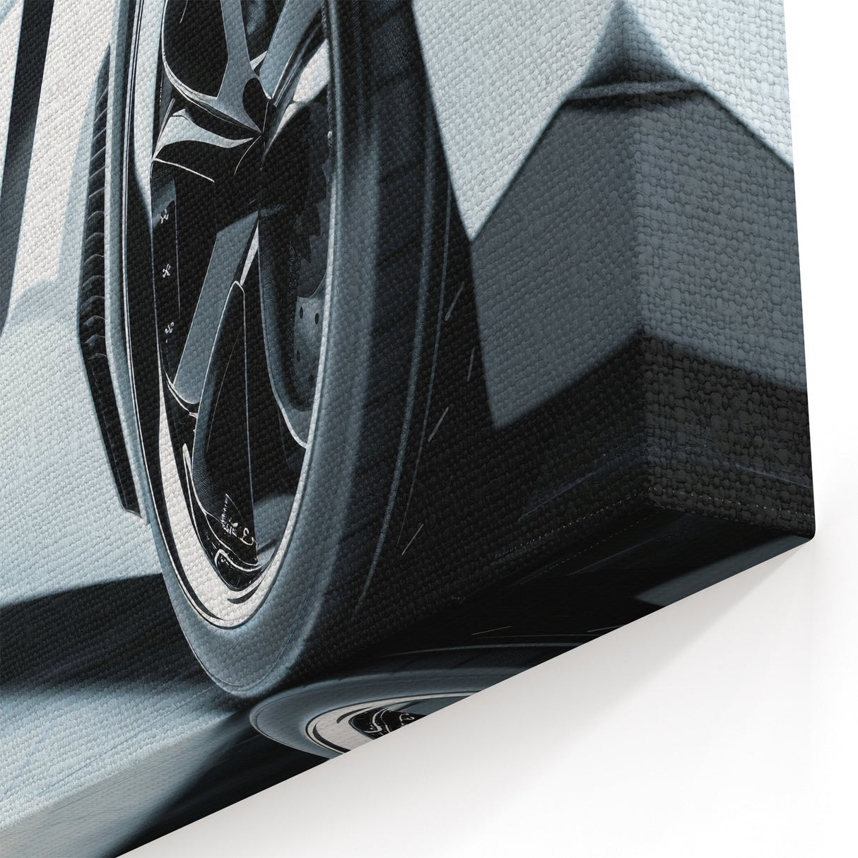 Sleek Sports Car Wall Art - Black and White Supercar Canvas Decor