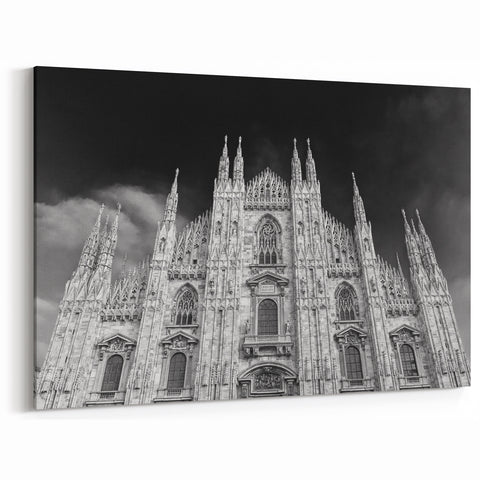 Striking Gothic Cathedral Wall Art – Black & White European Architecture