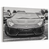 Luxury Sports Car Wall Art - Black Supercar Canvas for Modern Spaces