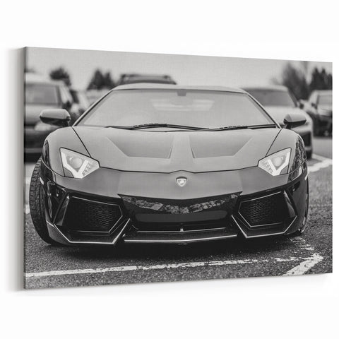 Luxury Sports Car Wall Art - Black Supercar Canvas for Modern Spaces
