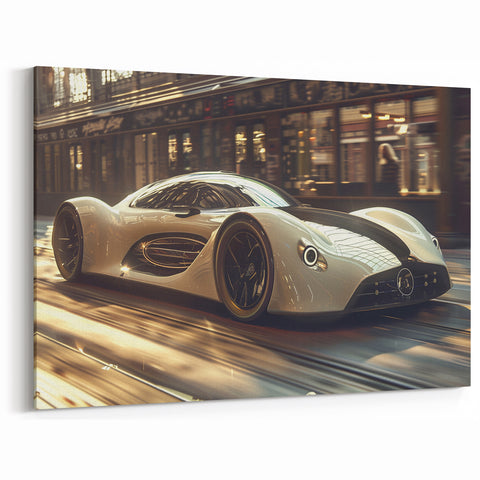 Futuristic Sports Car Wall Art - Sleek Supercar Canvas for Modern Decor