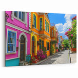 Vibrant Colorful Street Art Print - Bright Urban Cityscape Canvas