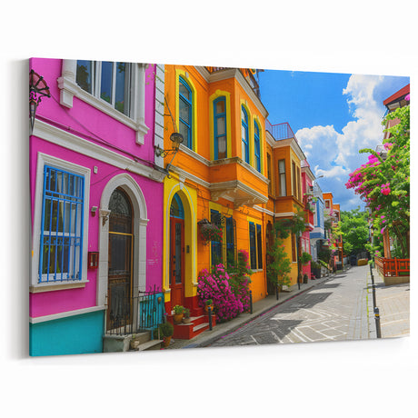 Vibrant Colorful Street Art Print - Bright Urban Cityscape Canvas