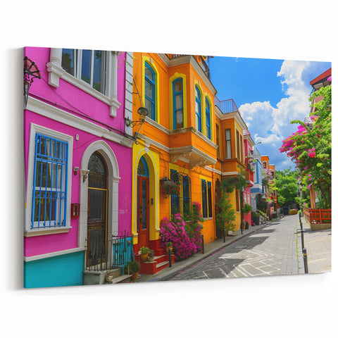 Vibrant Colorful Street Art Print - Bright Urban Cityscape Canvas