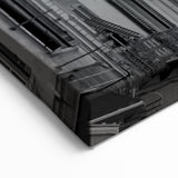 Charming Cathedral Street View – Black & White European Architecture Art