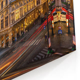 Elegant European Cityscape Art Print - Historic Night Scene Canvas