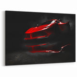 Bold Red Supercar Wall Art - High-Performance Sports Car Canvas Decor