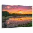 Marsh and Swamp Wall Art - Beautiful Sunset Over Wetland Landscape