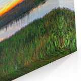 Scenic Marshland Wall Art - Vibrant Sunset Over Wetland Landscape