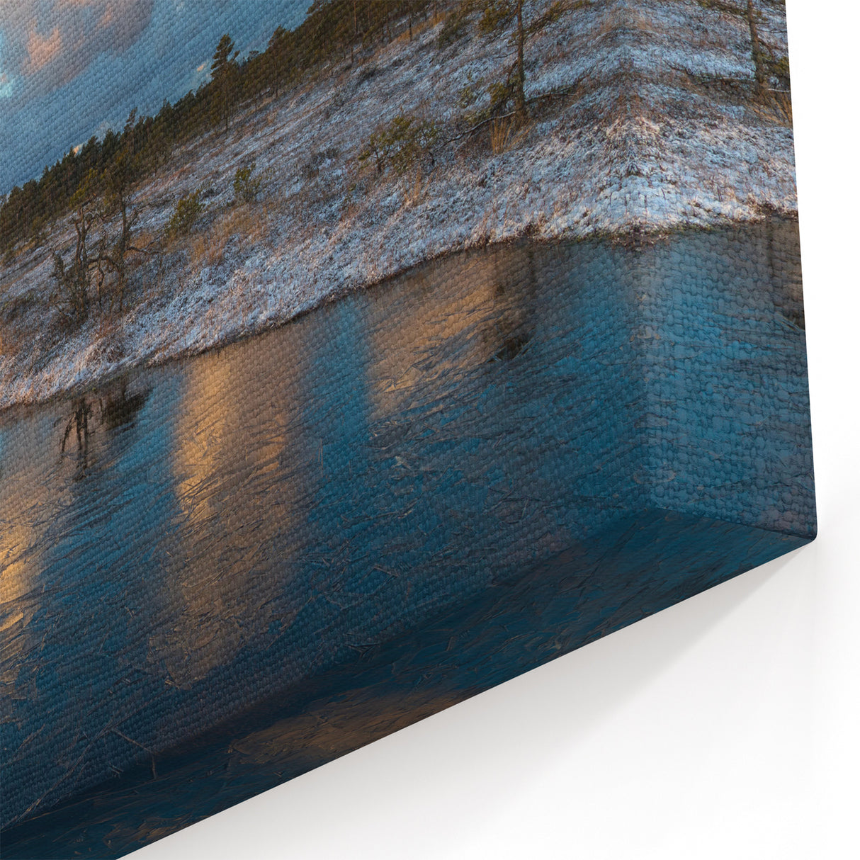 Winter Marshland Wall Art - Frosty Landscape with Reflections