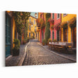 Charming European Street Scene - Urban Street Canvas Print