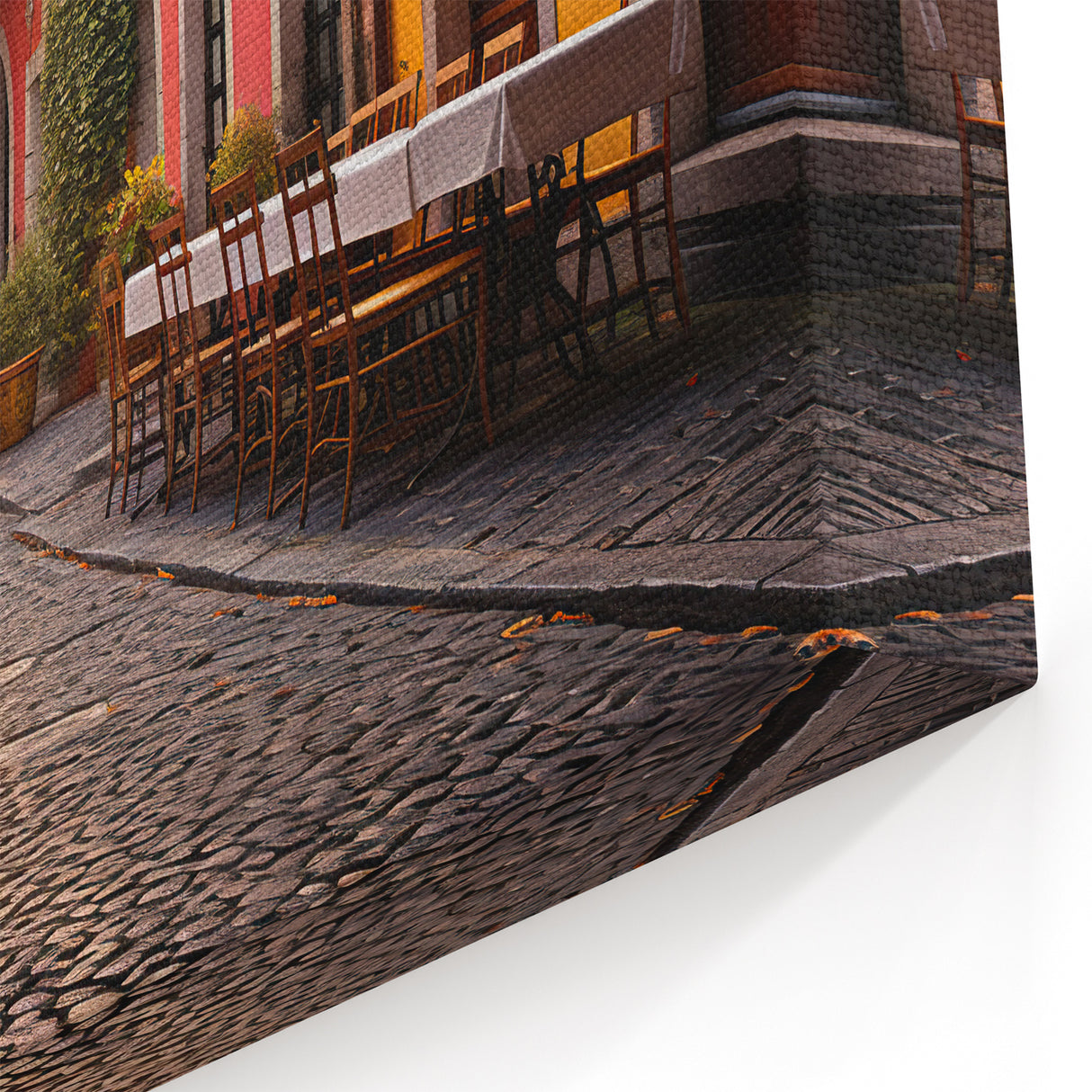 Charming European Street Scene - Urban Street Canvas Print