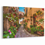 Vibrant Floral Street Scene - Colorful Urban Landscape Art Print