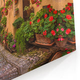 Vibrant Floral Street Scene - Colorful Urban Landscape Art Print