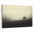 Lonely Tree in Fog Art - Serene Misty Morning Landscape Wall Decor
