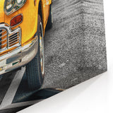 conic Yellow Taxi Cab Art - Vintage New York Taxi Canvas Wall Print