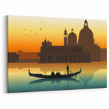 Venice Gondola Silhouette Art | Sunset Gondola Decor | Italian Scenic Print