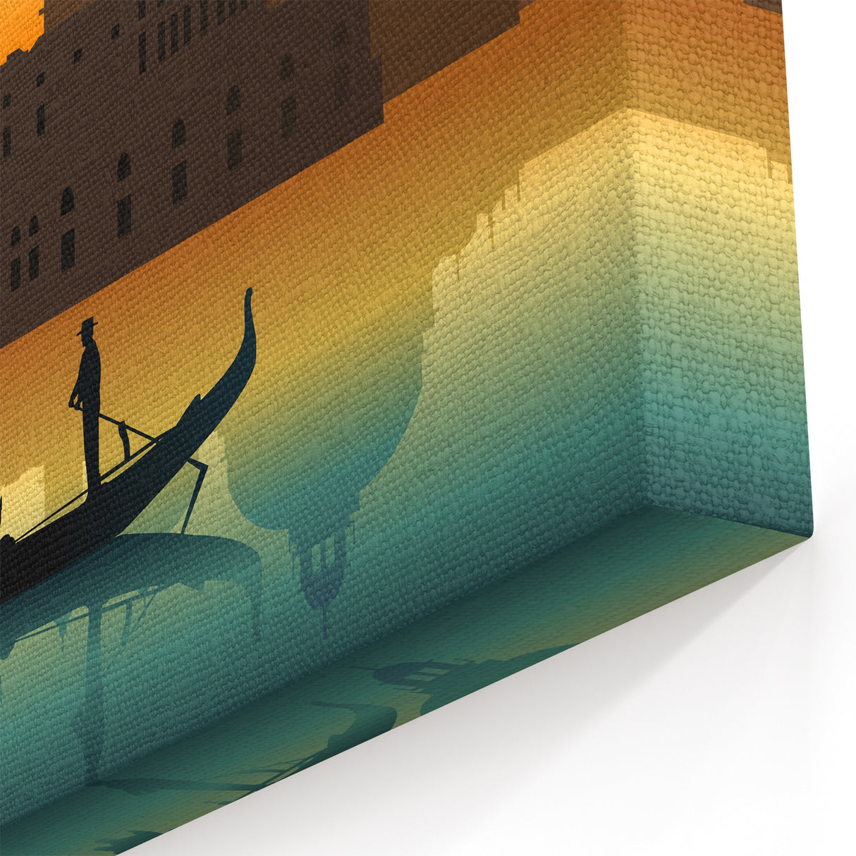 Venice Gondola Silhouette Art | Sunset Gondola Decor | Italian Scenic Print