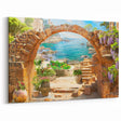 Mediterranean Coastal Archway - Scenic Seaside Landscape Art Print