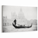 Black & White Venice Gondola Art | Italian Gondola Canvas Print