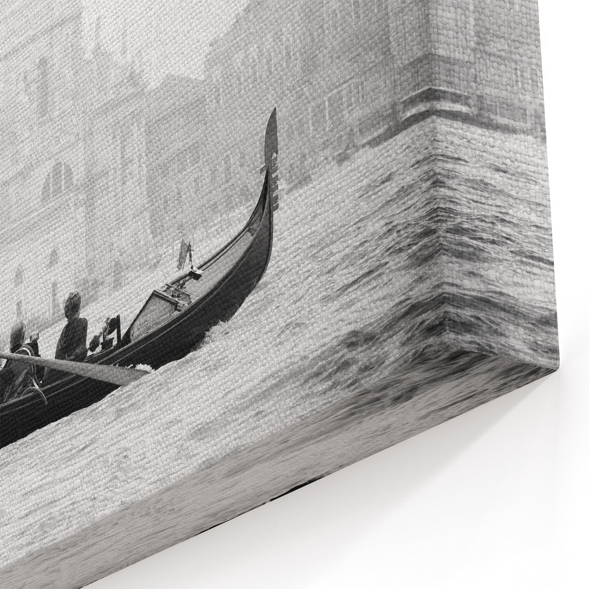 Black & White Venice Gondola Art | Italian Gondola Canvas Print