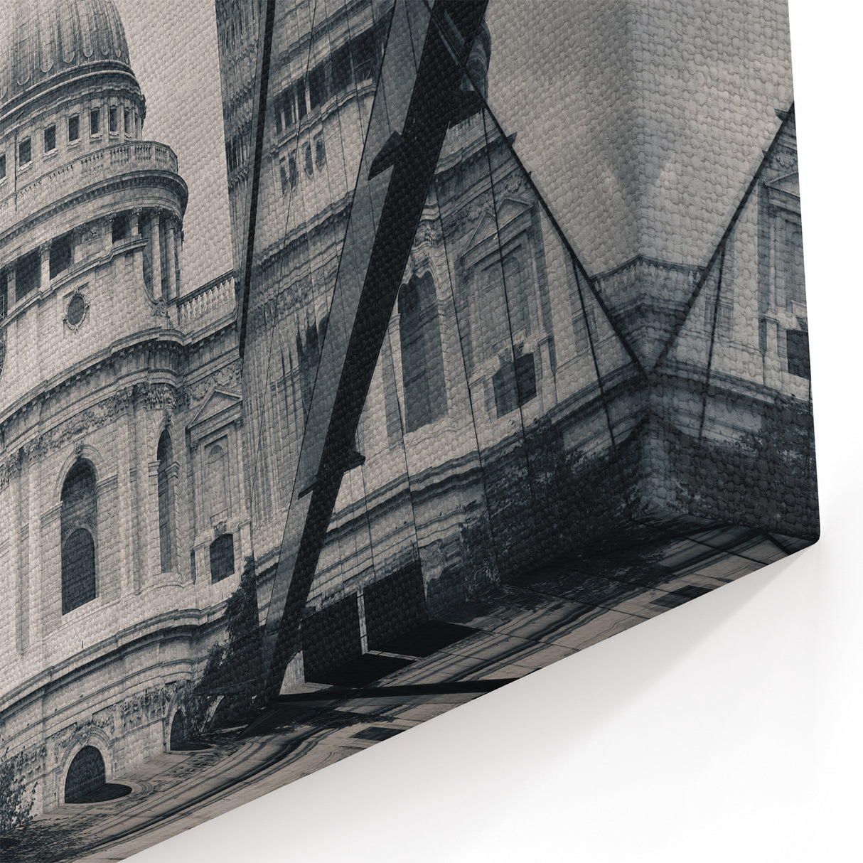 Modern Reflection Cathedral Art – Black & White Urban Architecture Print