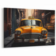 Vintage Taxi in NYC Alley - Atmospheric New York City Taxi Wall Art Print