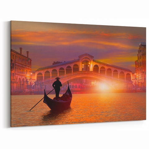Venice Sunset Gondola Art | Italian Gondola Print | Romantic Wall Decor